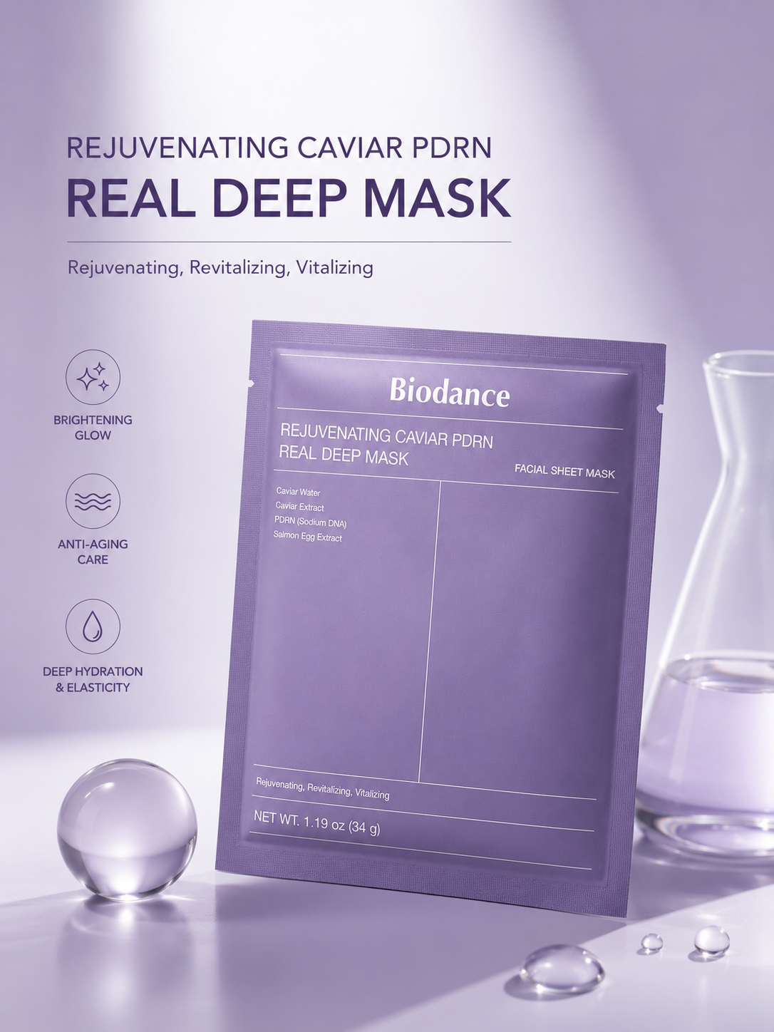 BIODANCE Rejuvenation Caviar PDRN Real Deep Mask – Viral μάσκα λάμψης & αντιγήρανσης